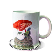 Set tazón + posavasos, Picaflor