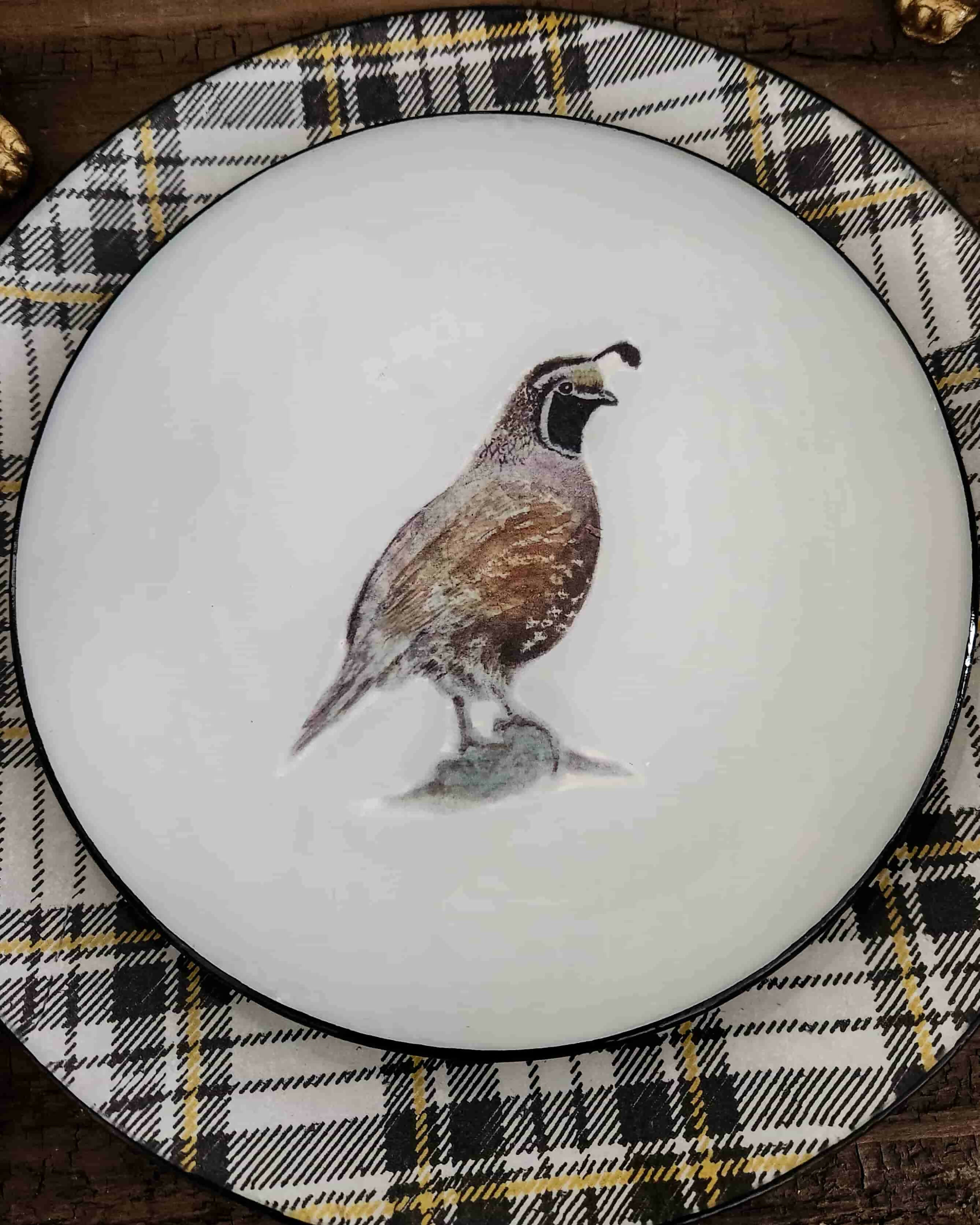 Juego para 6 personas platos Codornices