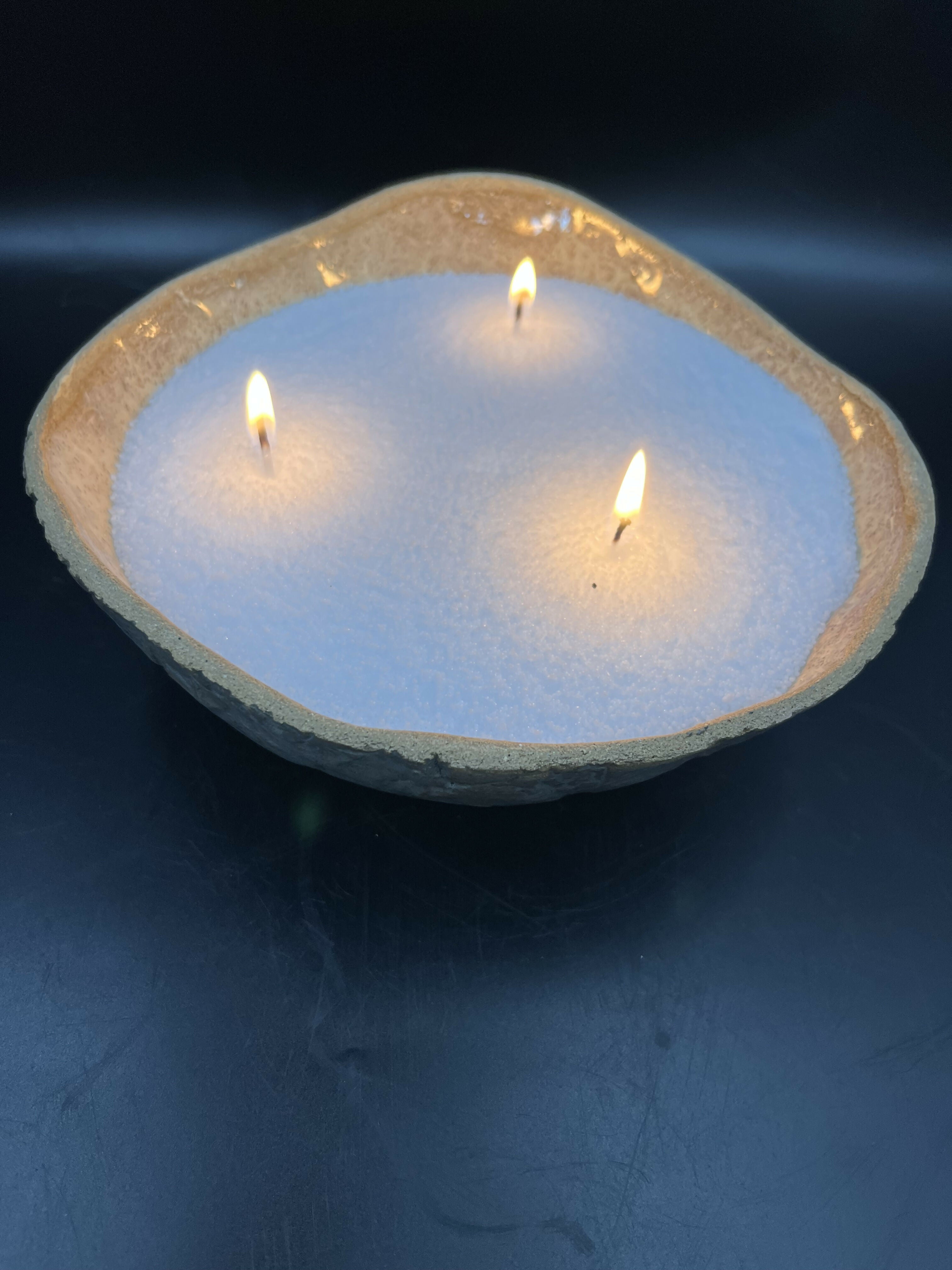 Portavela de cerámica gres