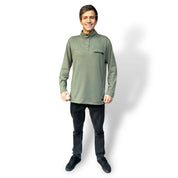 polerón waffle hombre verde