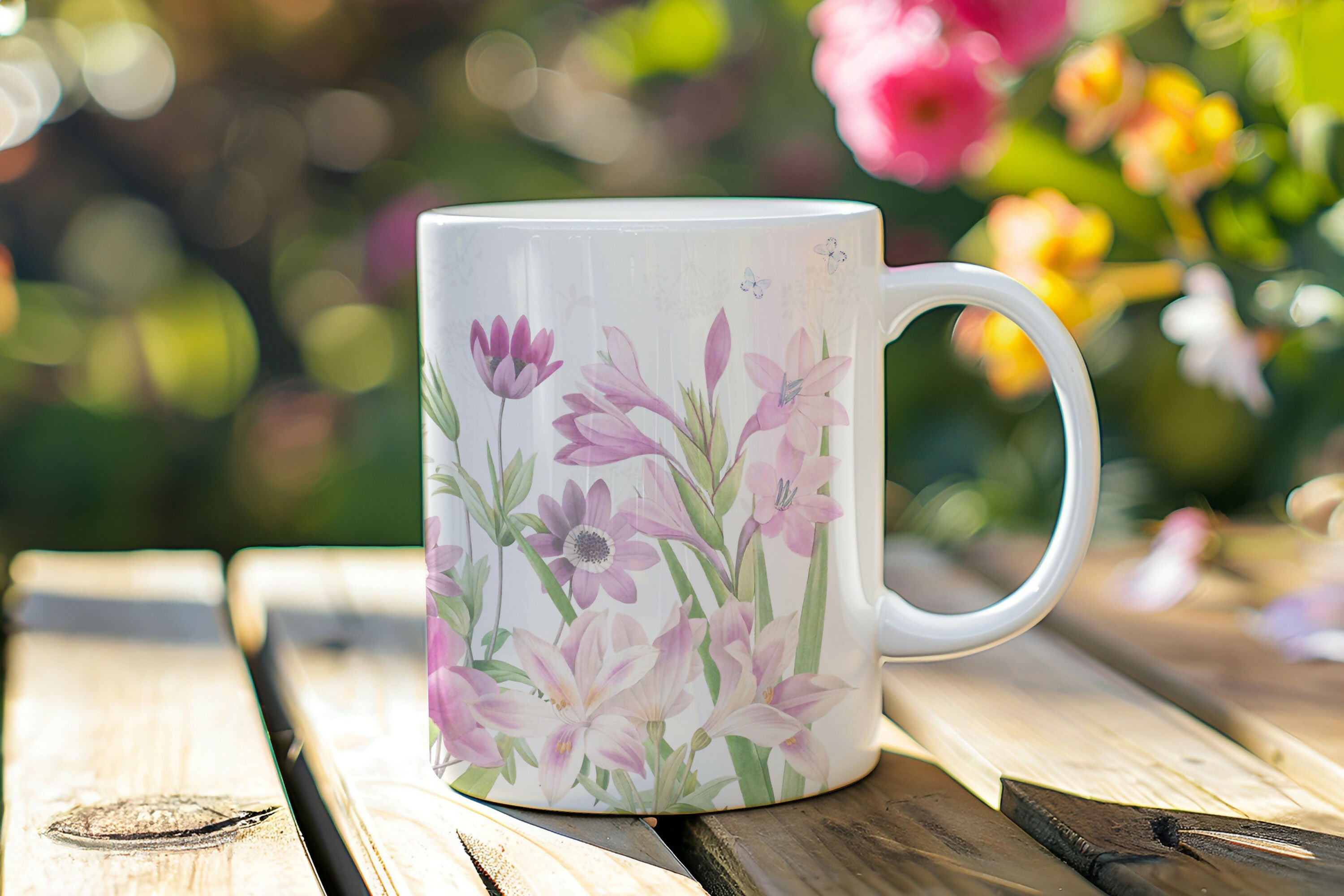 Tazon Flores Rosadas 320cc