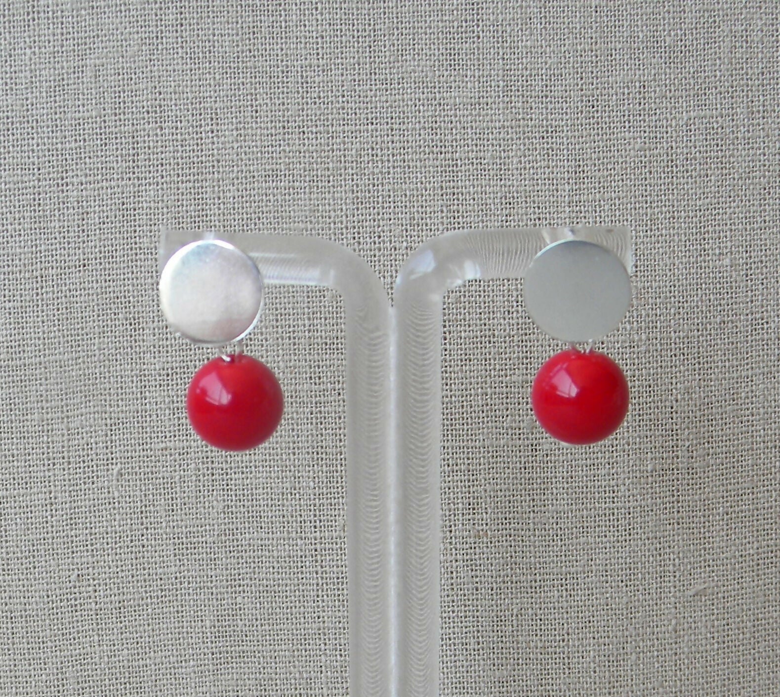 AROS PLATA JADE ROJO