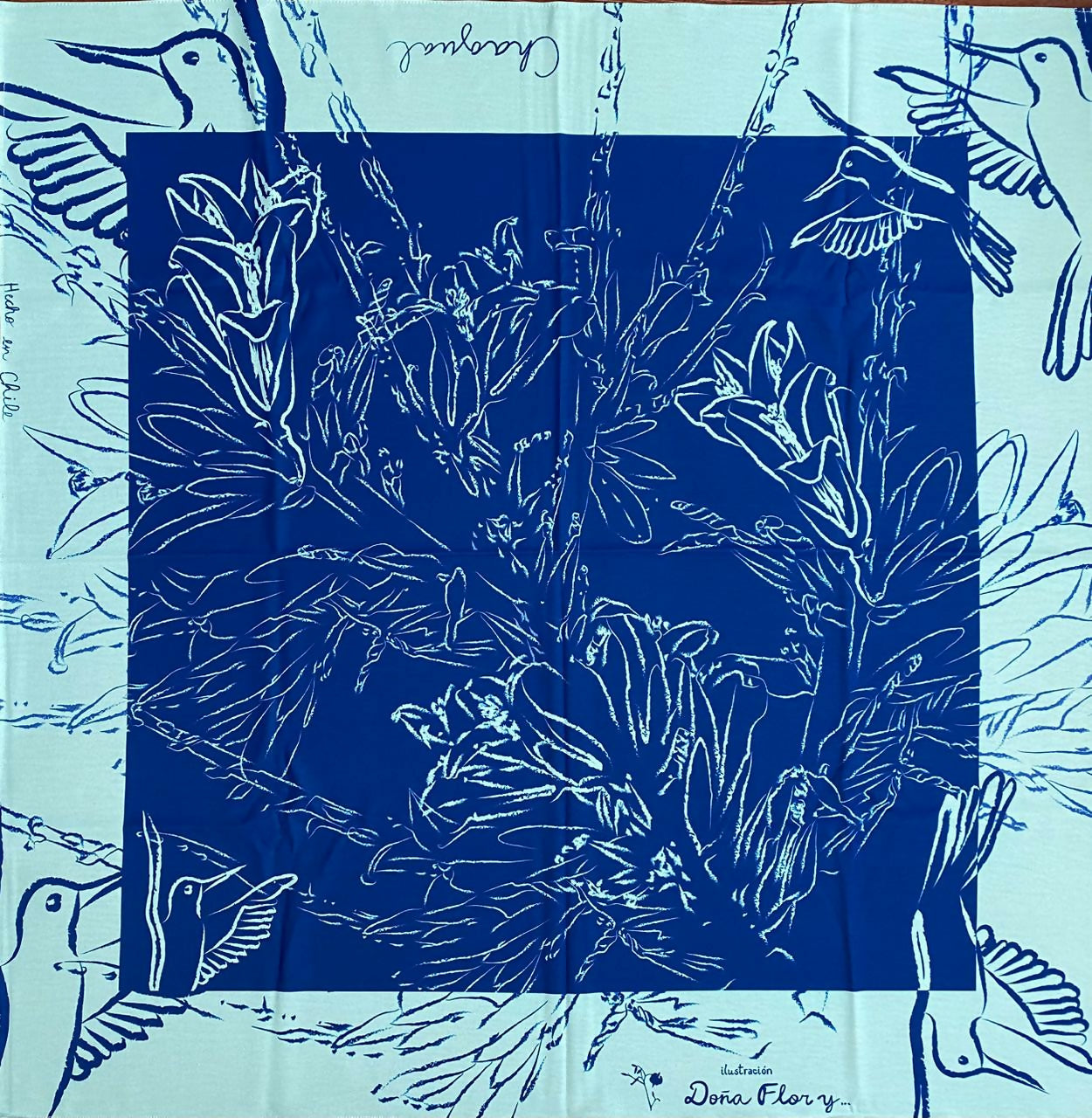 Pañuelo 90 x 90 Chagual Turquesa