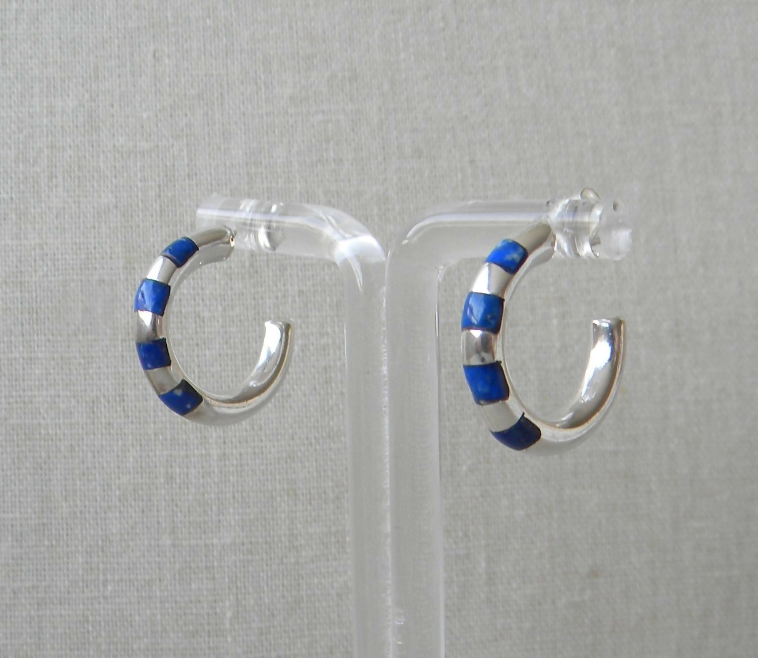 AROS PLATA LAPISLAZULI ARGOLLA RAYADA