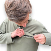 polerón waffle hombre verde