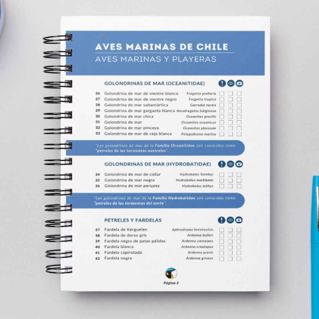 Cuaderno de Campo Aves Marinas de Chile