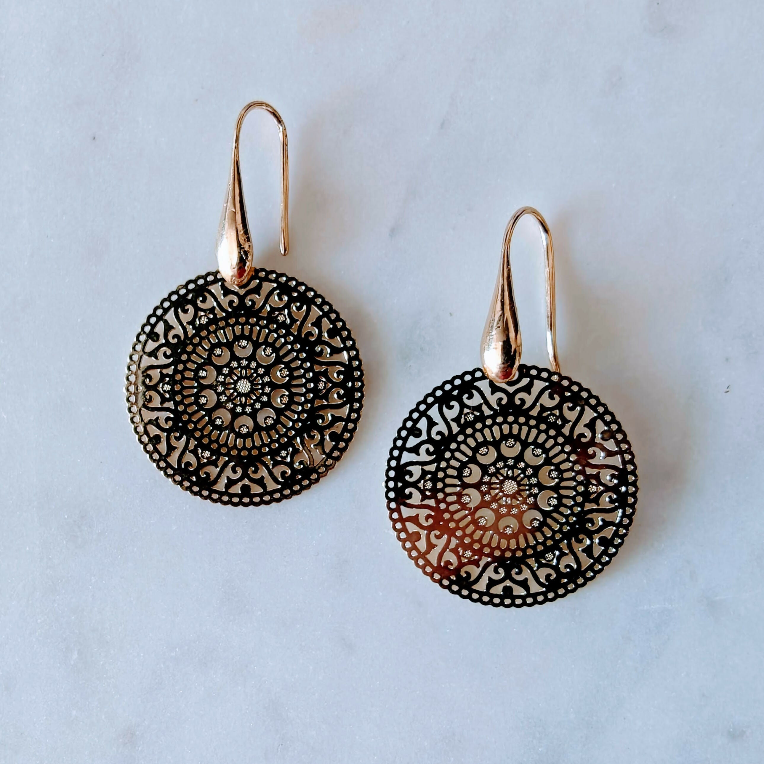 Aros Mandala Inca bañadas oro