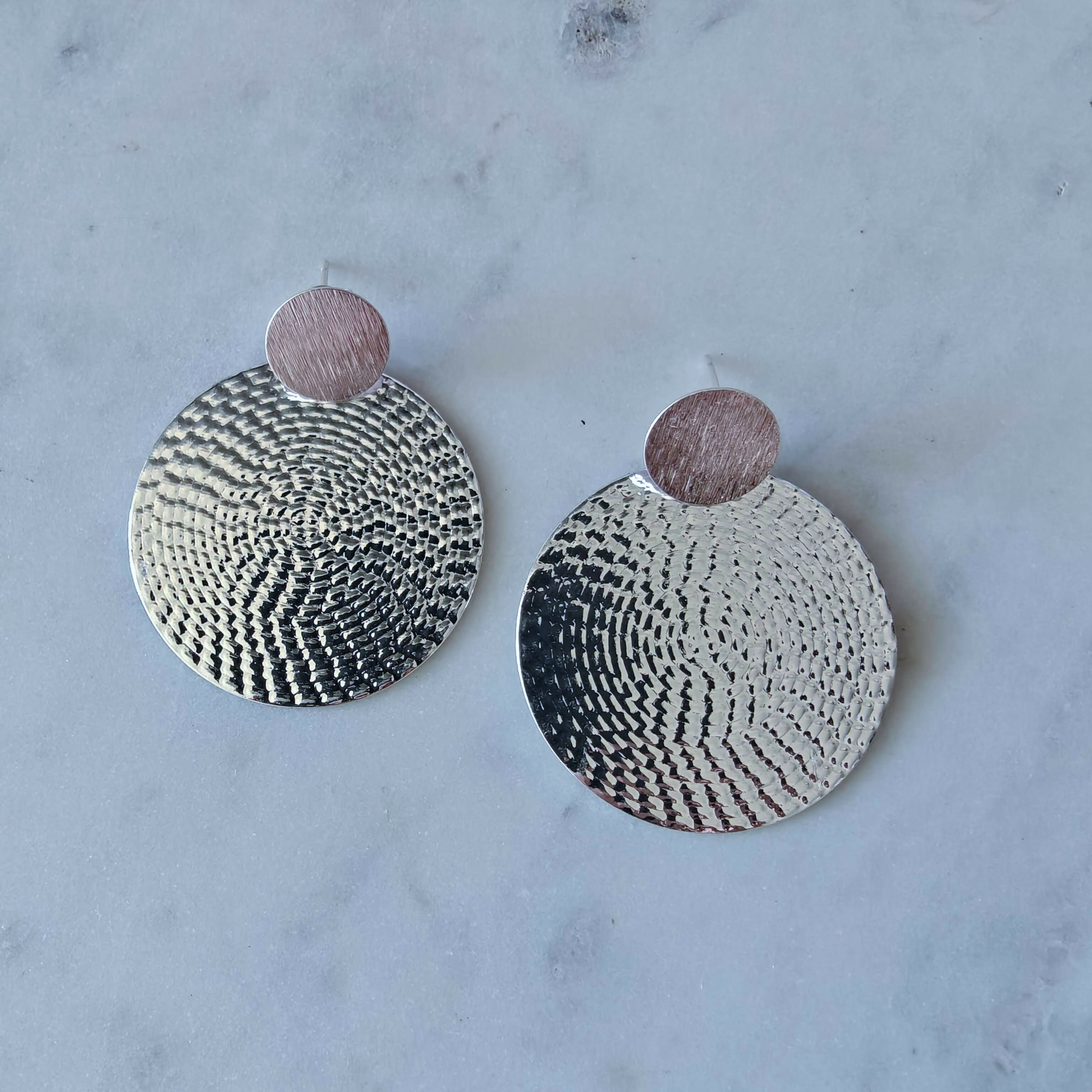 Aros Raffia Bañados Oro Blanco G