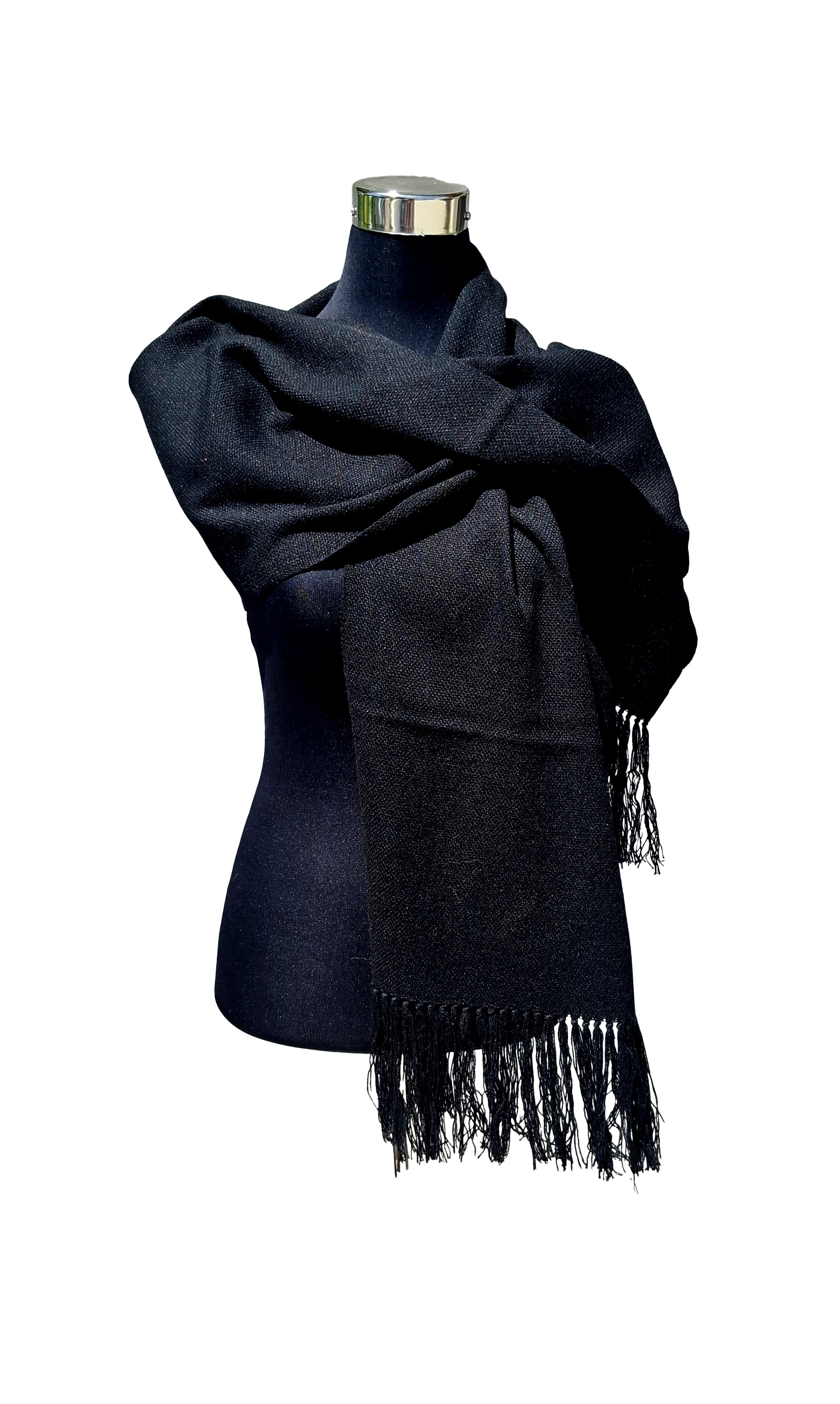 Bufanda de Lana y Alpaca - Negra