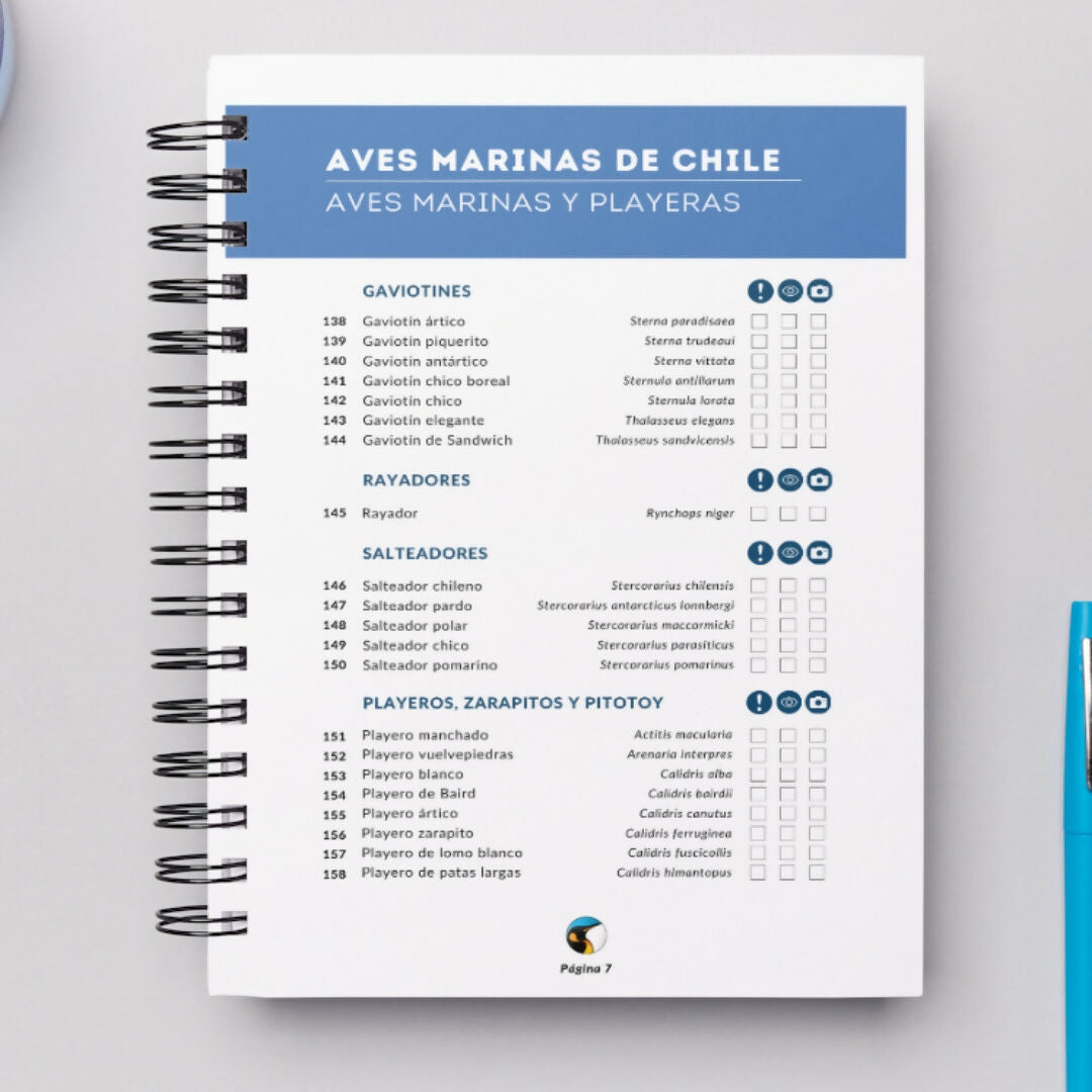 Cuaderno de Campo Aves Marinas de Chile
