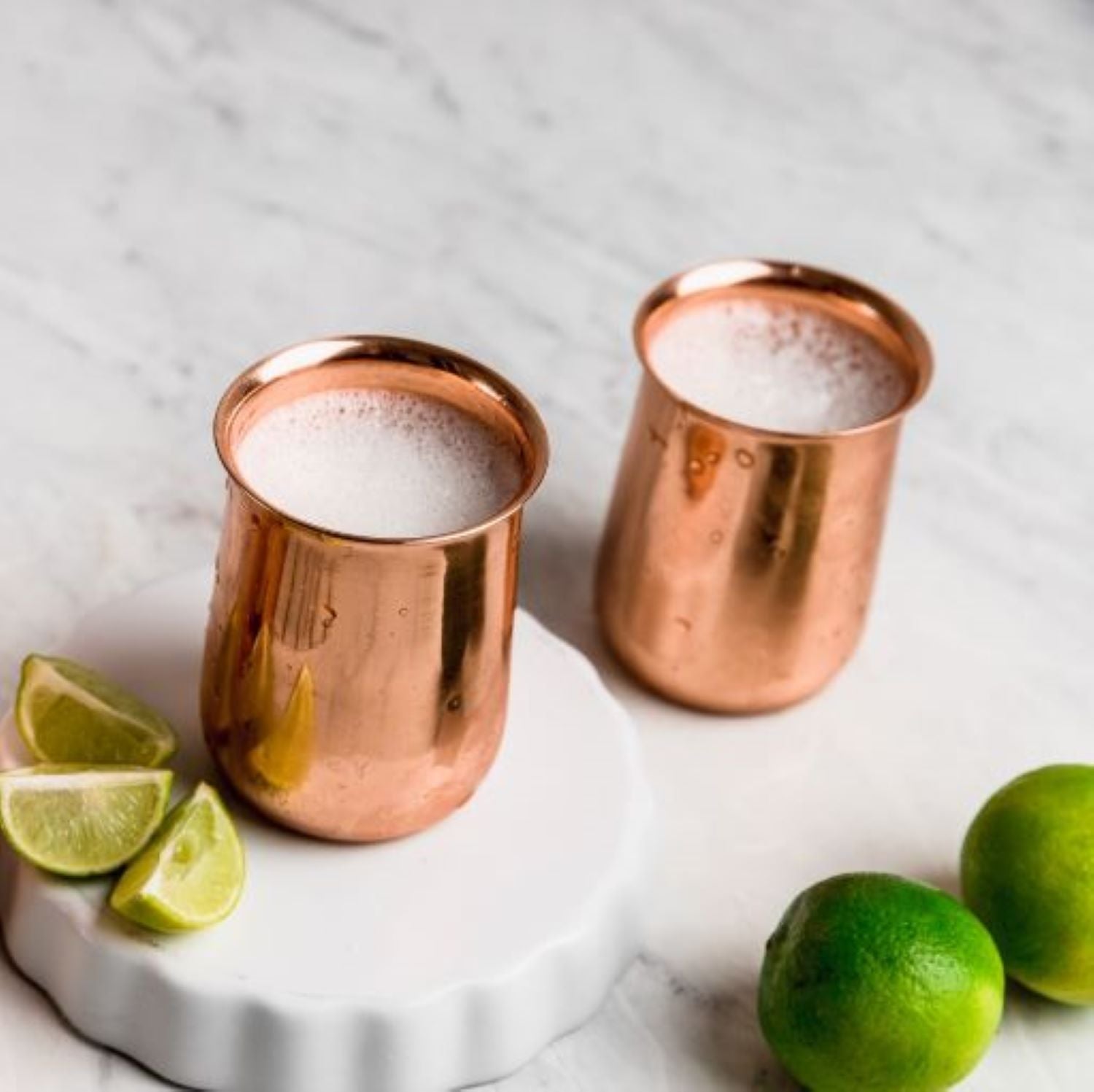 SET 4 VASOS PISCO SOUR CACHAI 100% COBRE