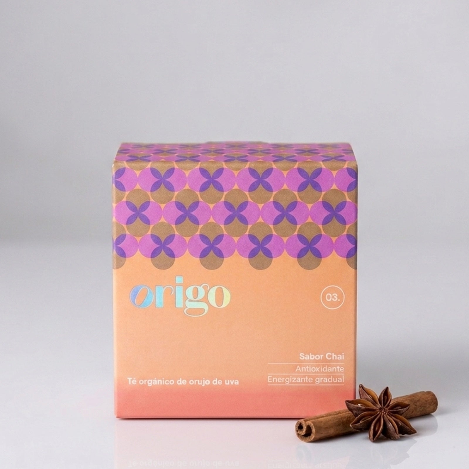 Té Orgánico de Orujo de Uva - Sabor Chai - Caja 12 bolsitas
