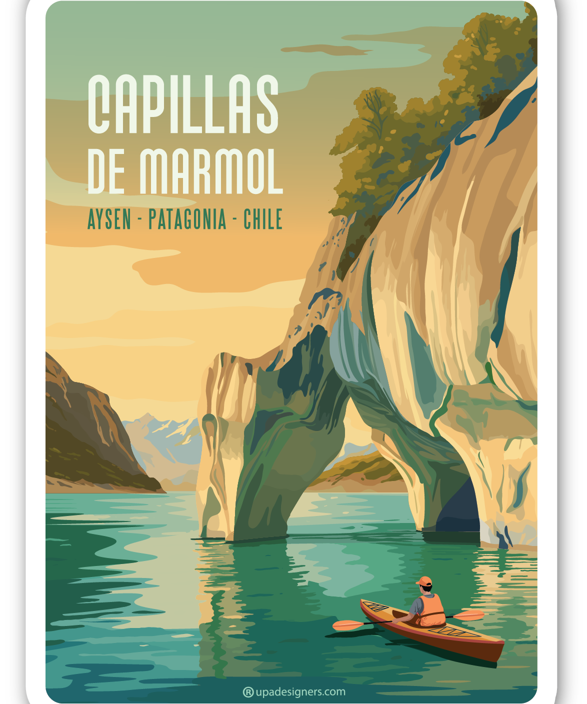 Sticker Mediano Capillas Kayak - Creado en Chile