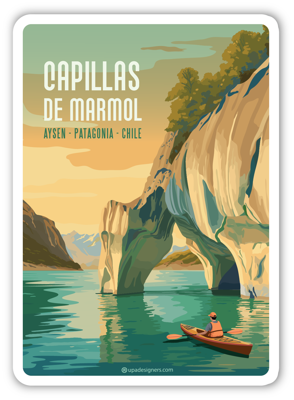 Sticker Mediano Capillas Kayak - Creado en Chile