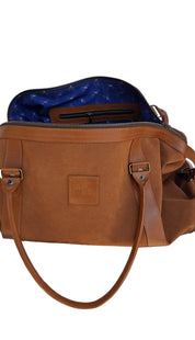 Bolso ULMMO Carpincho camel - forro cóndor azul