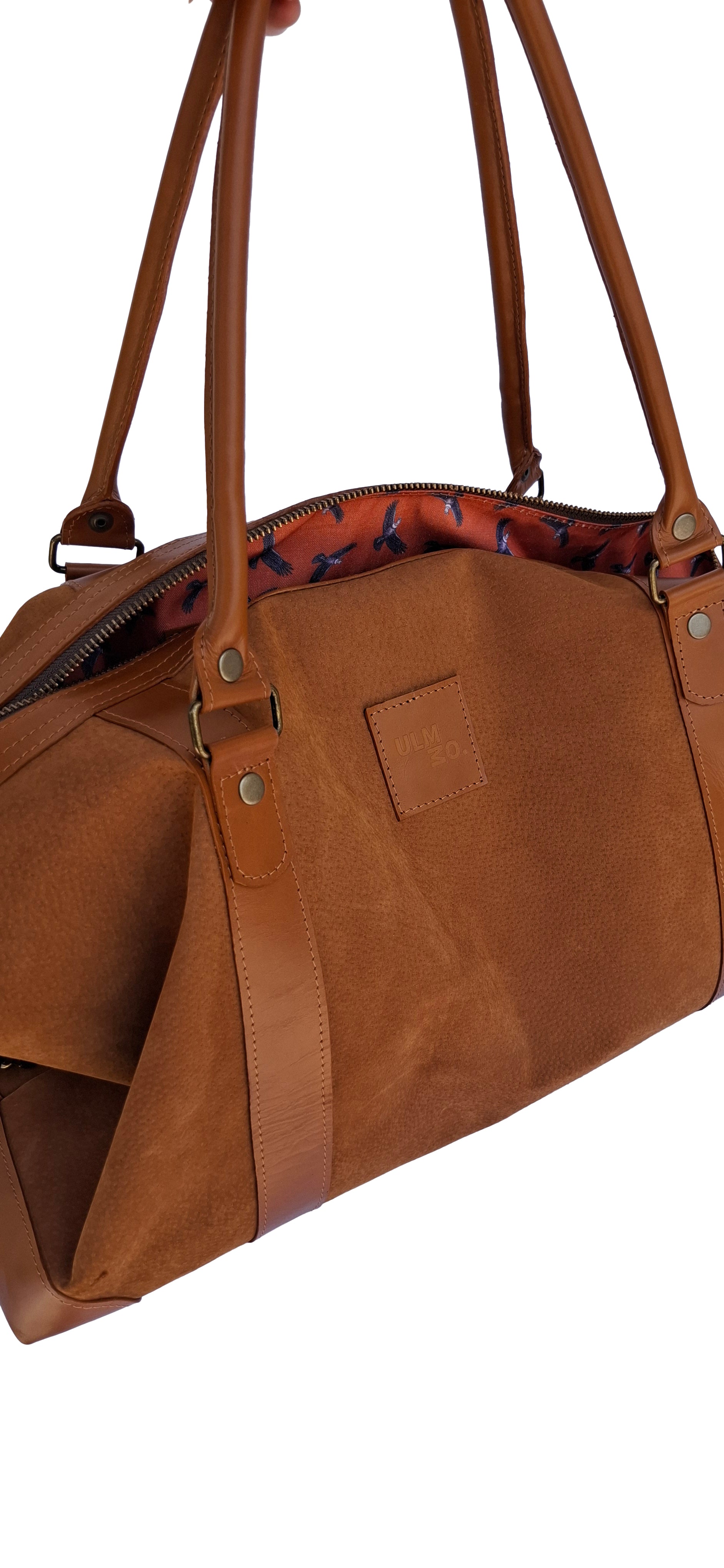 Bolso ULMMO Carpincho camel - forro cóndor Naranjo