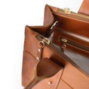 Cartera ejecutiva de cuero modelo ALFONSINA Castaño