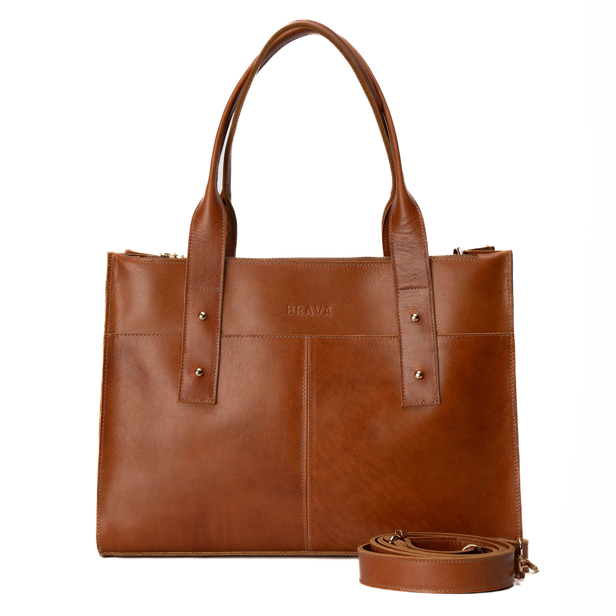 Cartera ejecutiva de cuero modelo ALFONSINA Castaño