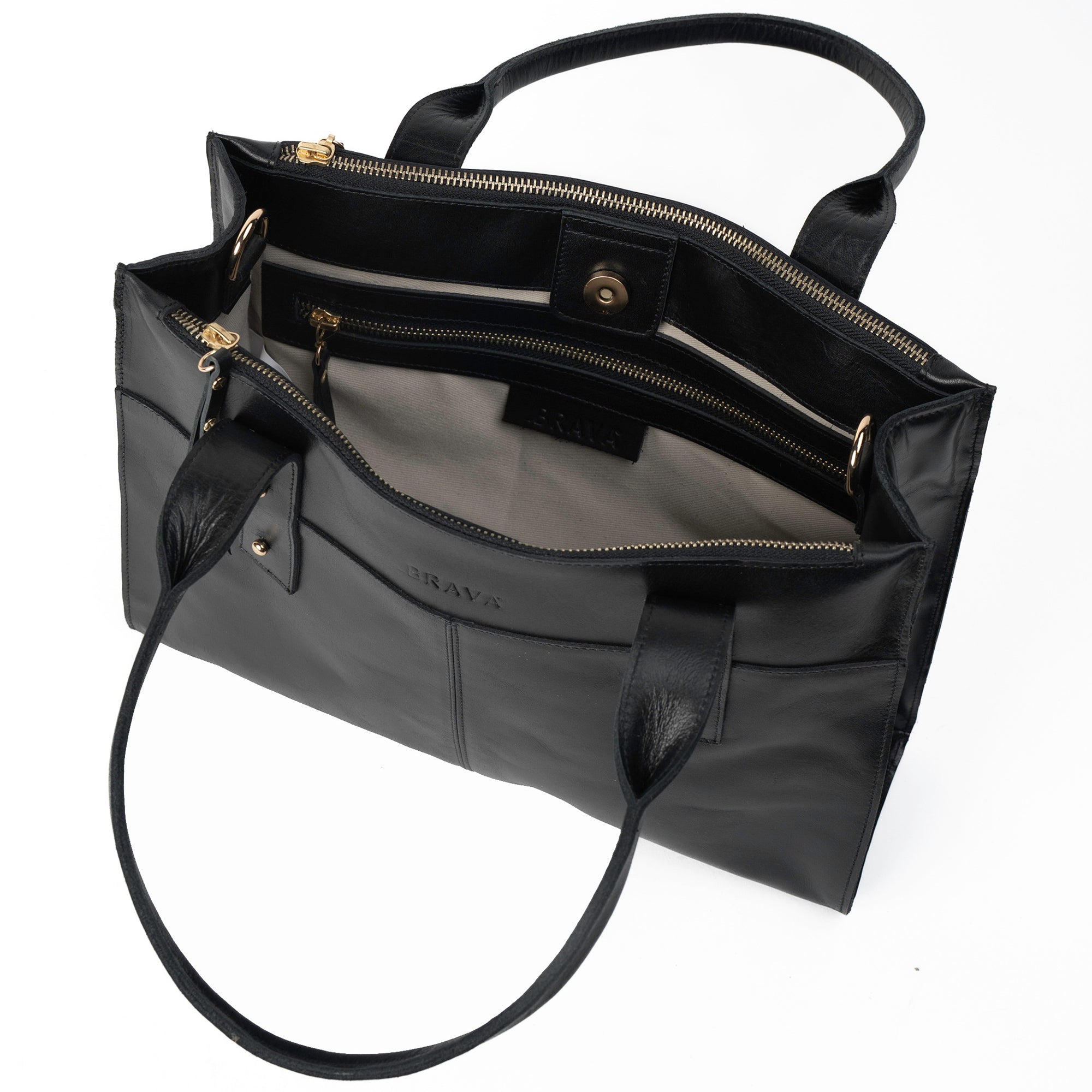 Cartera ejecutiva de cuero modelo ALFONSINA Negro