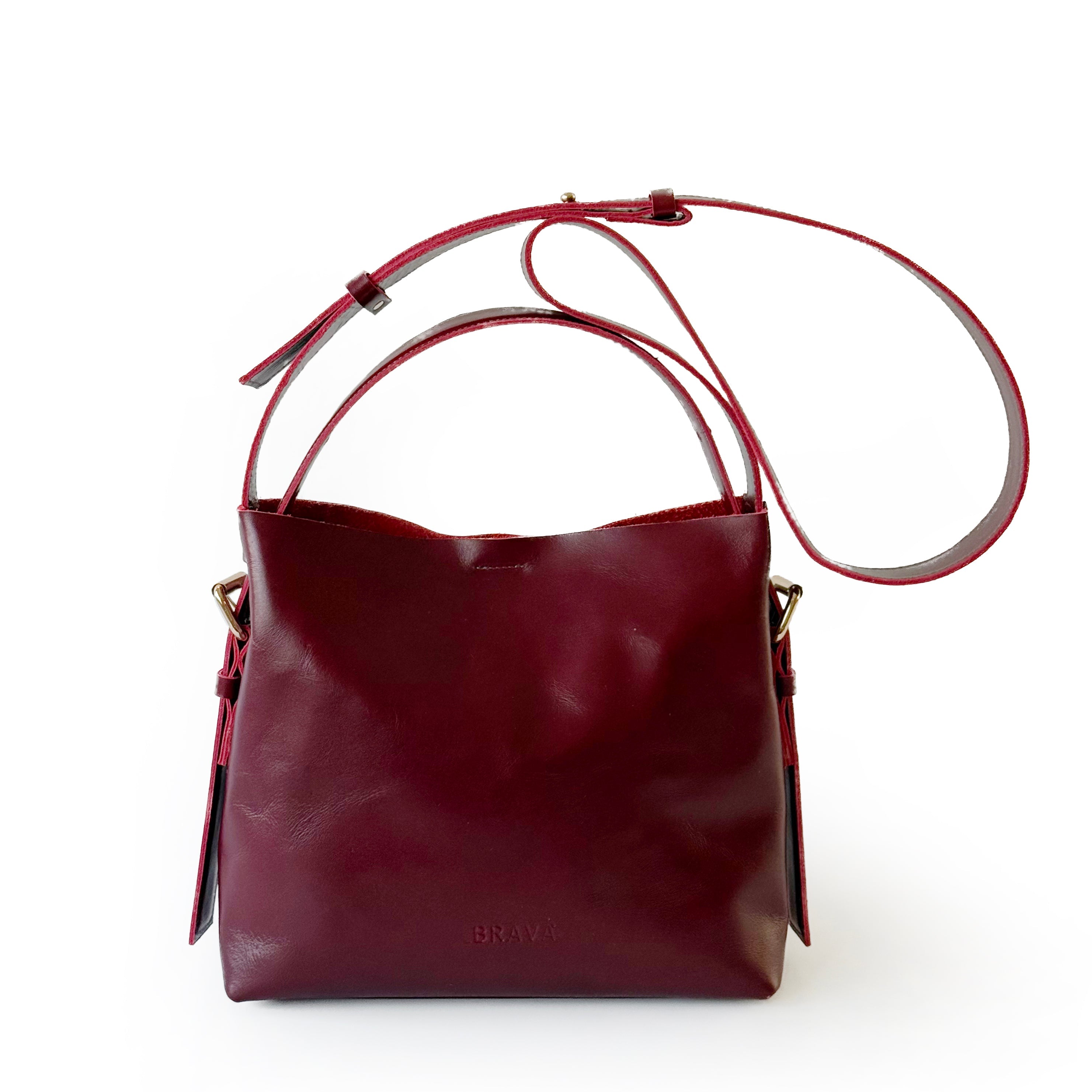 Cartera de cuero modelo PAULA Burdeos