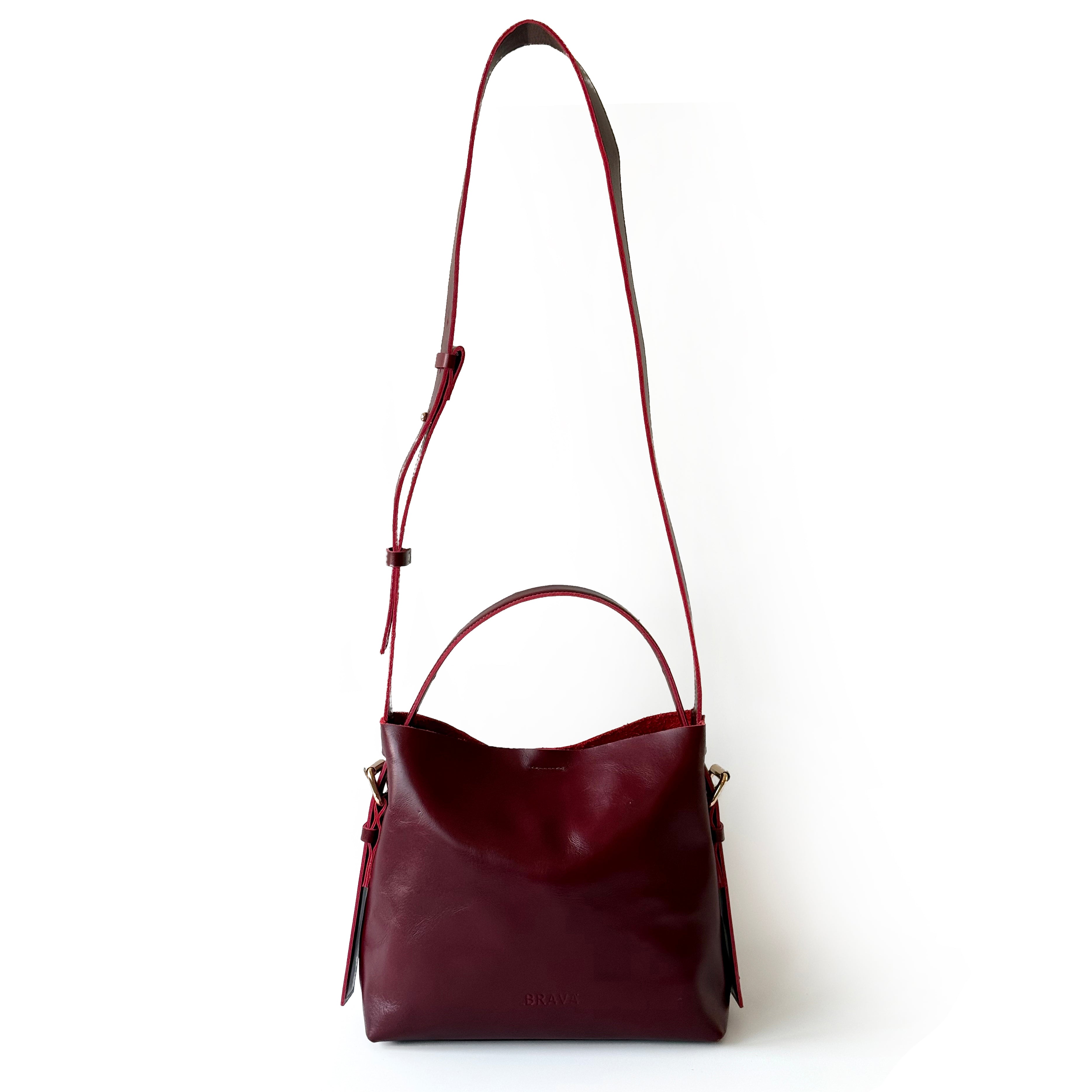 Cartera de cuero modelo PAULA Burdeos