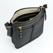Bandolera de cuero modelo SOL negro