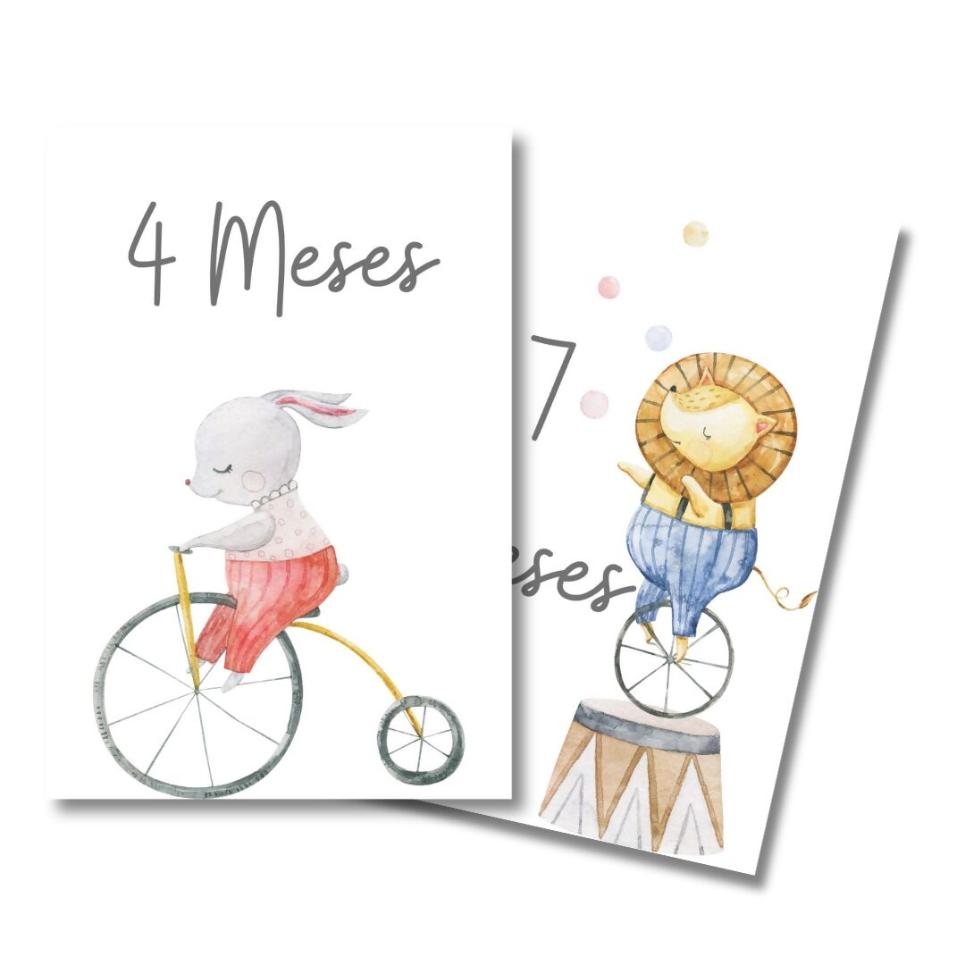 Tarjetas Meses Bebé "Circus"