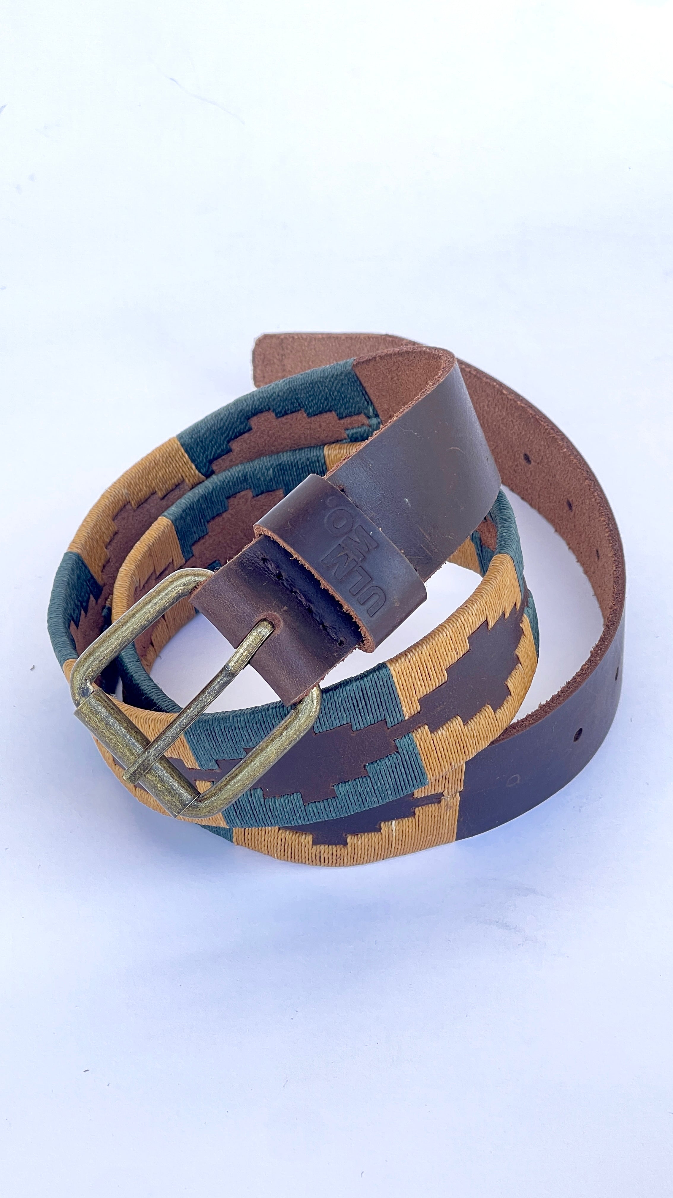 Cinturón Bordado ULMMO Verde-Amarillo