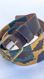 Cinturón Bordado ULMMO Verde-Amarillo