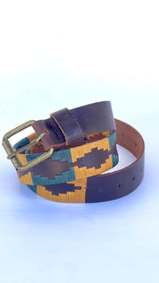 Cinturón Bordado ULMMO Verde-Amarillo