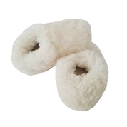 Pantuflas De Oveja Lana Natural Blanca Tallas Infantil Unisex
