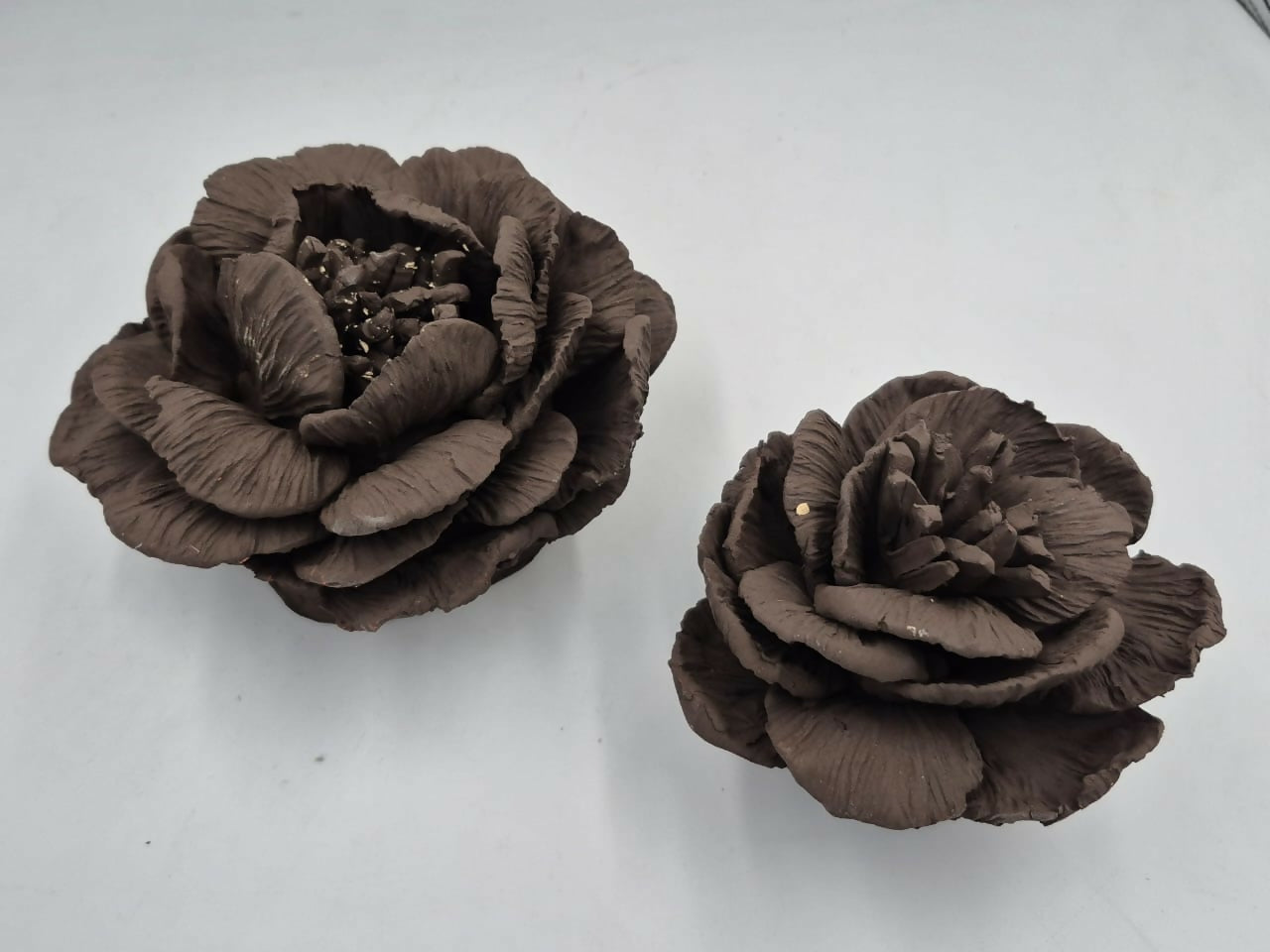 Set flores decorativas de cerámica gres