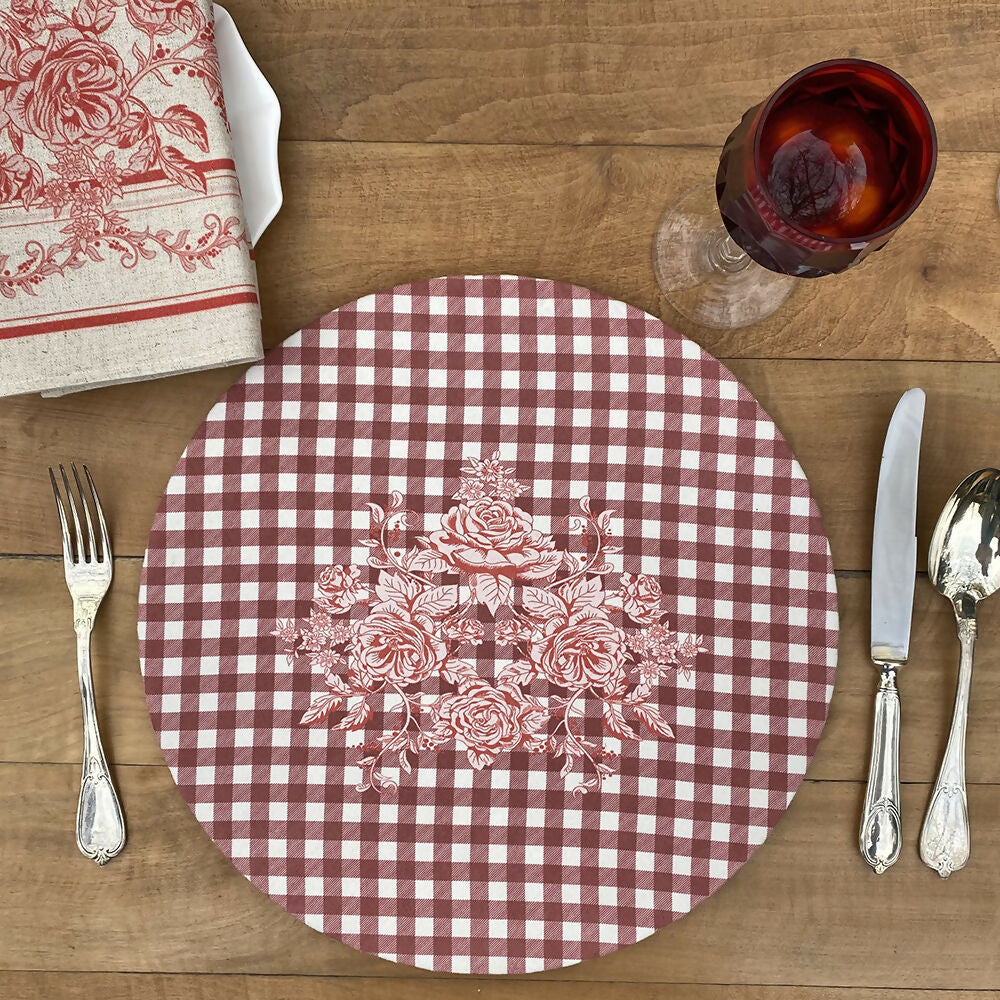 Set 4 Bajoplatos Toile Rojo