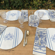 Set 4 Servilletas Toile Azul
