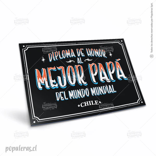 Diploma al Mejor Papá del Mundo Mundial
