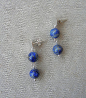 AROS PLATA LAPISLÁZULI DOBLE CHICO