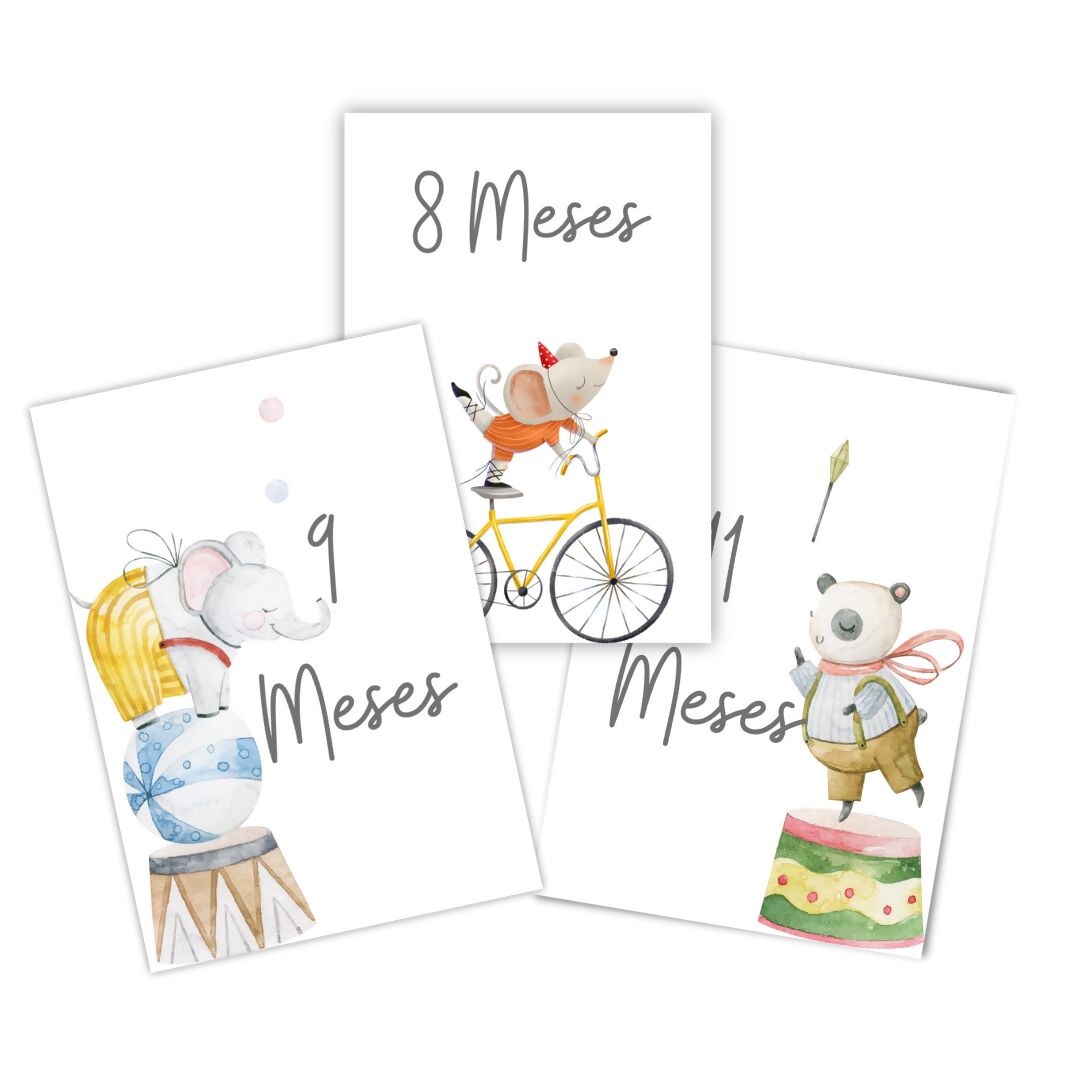 Tarjetas Meses Bebé "Circus"