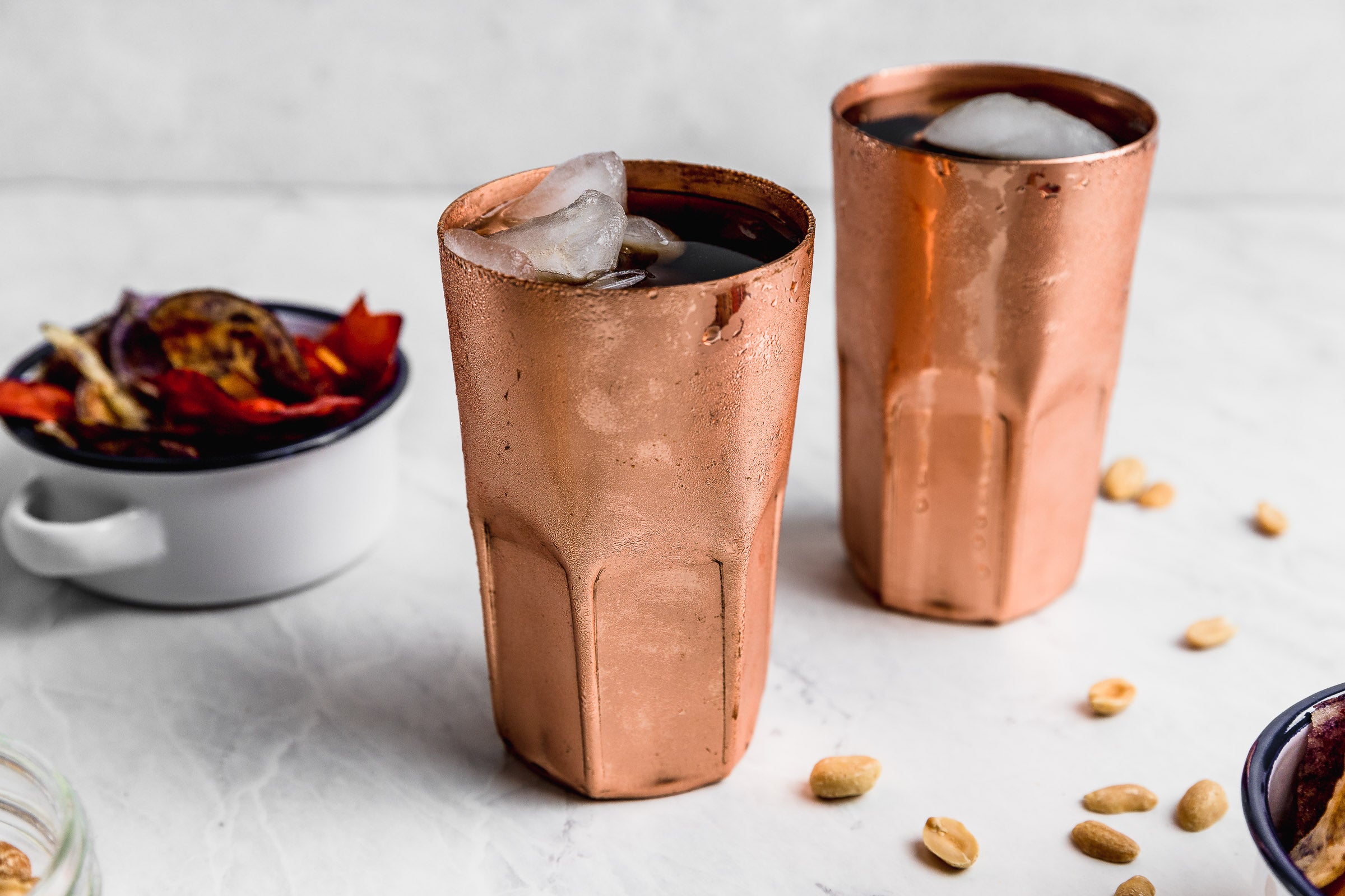 ELQUI 100% Copper Piscola Glasses, Set of 2