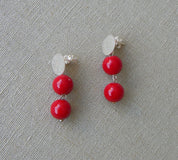 AROS PLATA JADE ROJO DOBLE