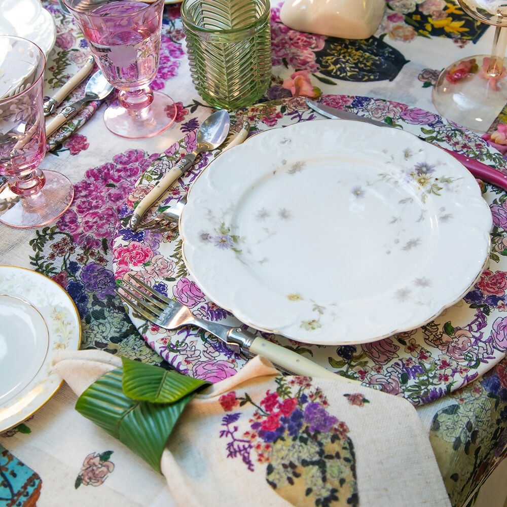 Set 4 Servilletas Jarrones - Lino Poliester