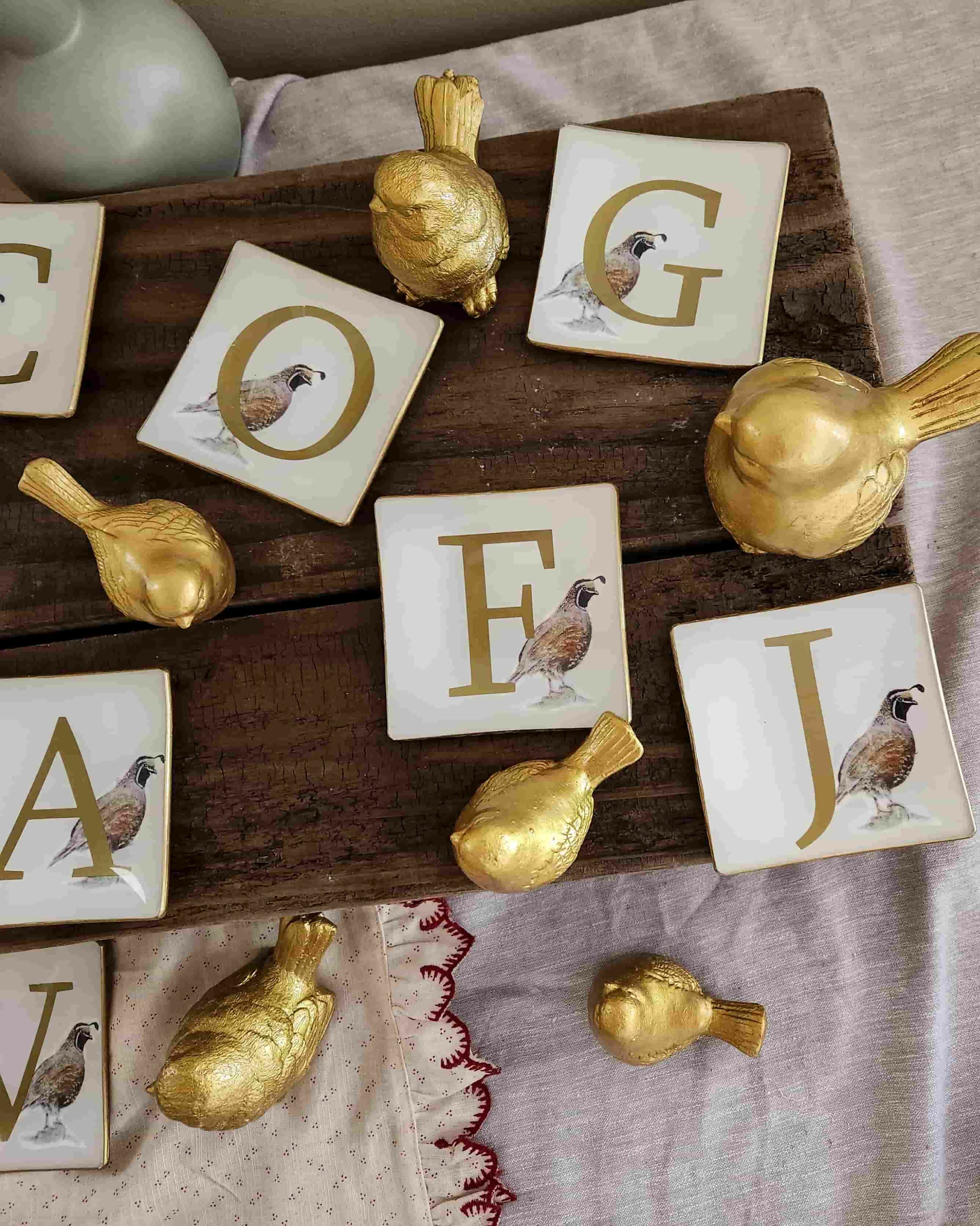 A pedido Mini plato cuadrado, Iniciales