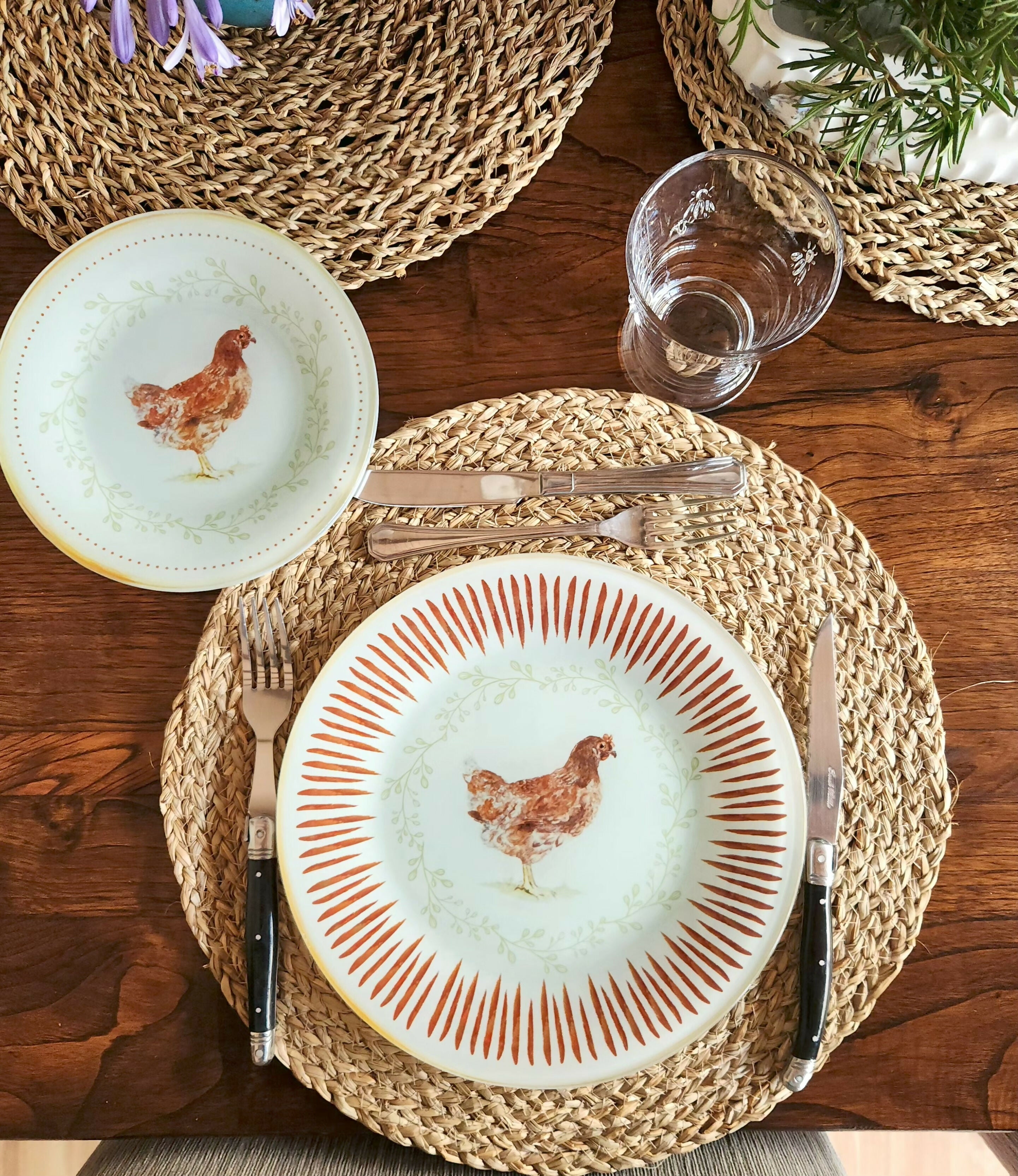 Plato de fondo diseño gallina 25cm