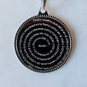 Collar Padre Nuestro bañado en oro blanco