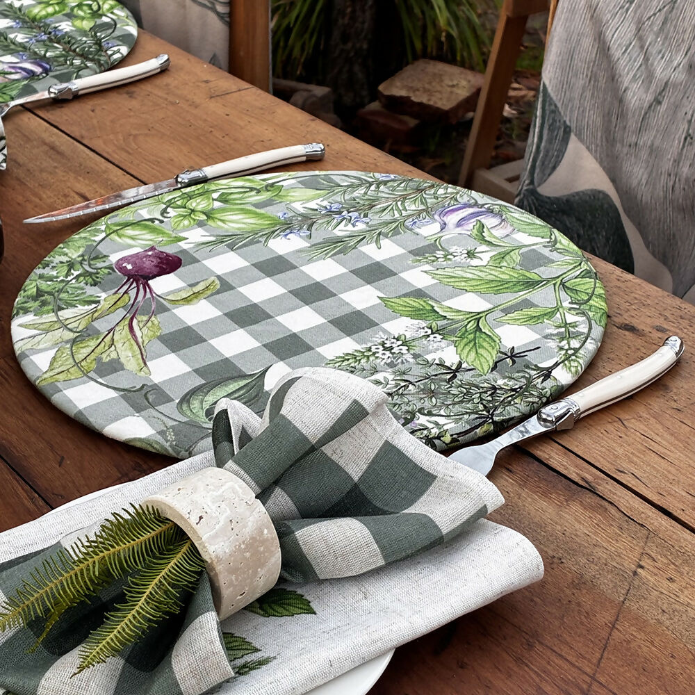 Set 4 Servilletas Vichy Verde - Lino Poliester