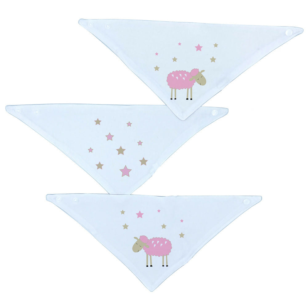Set 3 Baberos – Bandanas Ovejita Rosada