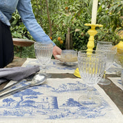 Set de Individuales Toile de Jouy Azul - Linet Natural,