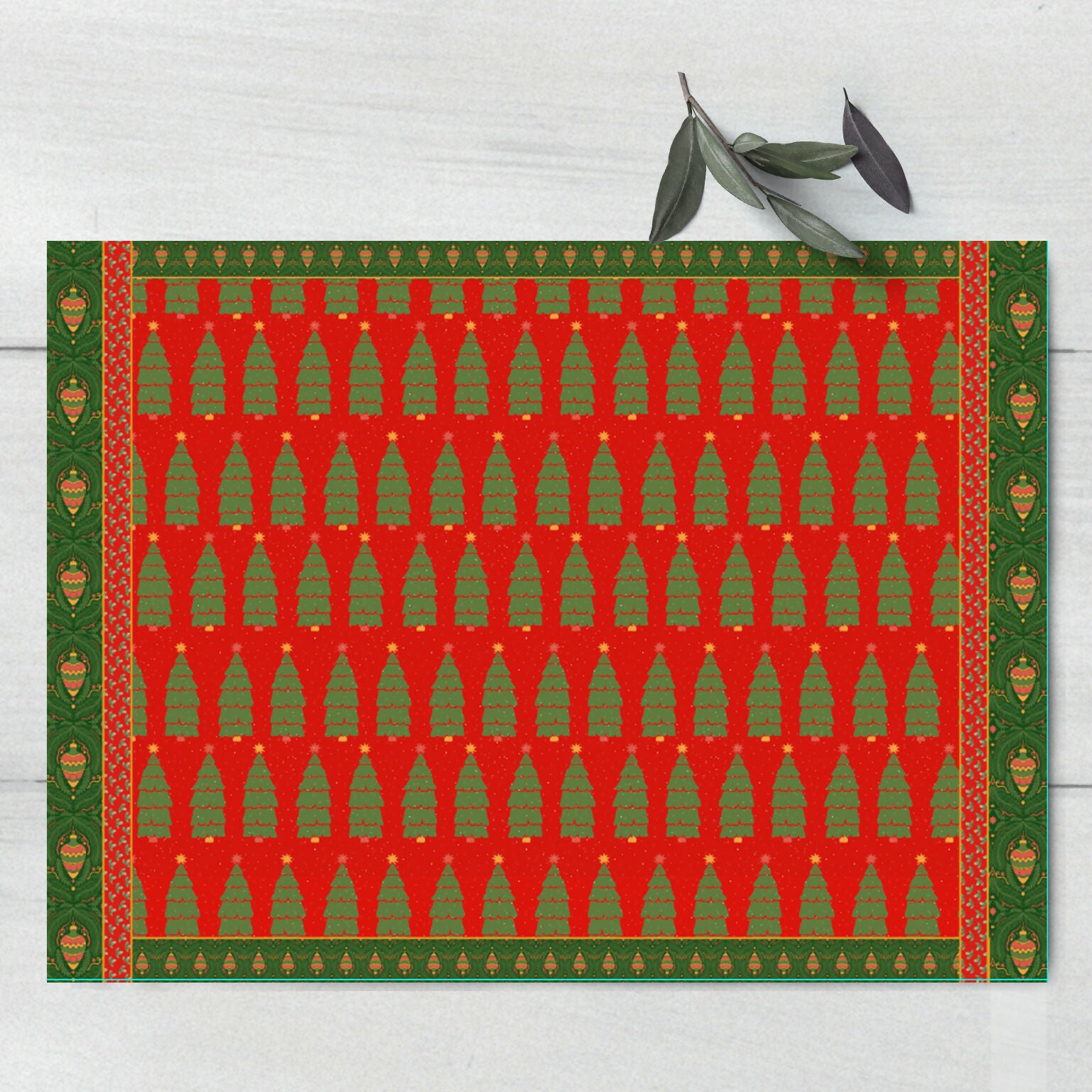 Individuales de papel Navidad Pinos sonrientes