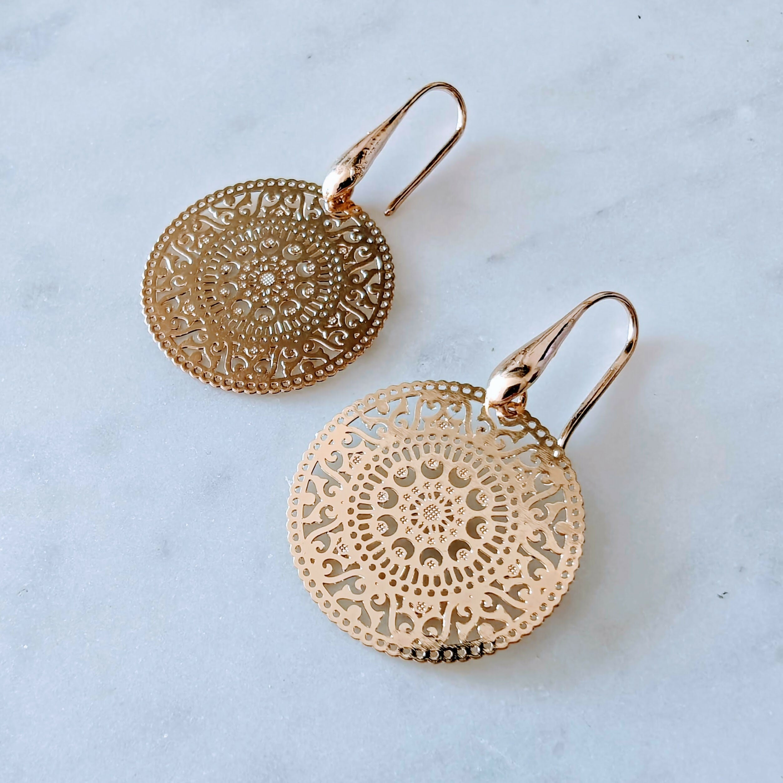 Aros Mandala Inca bañadas oro