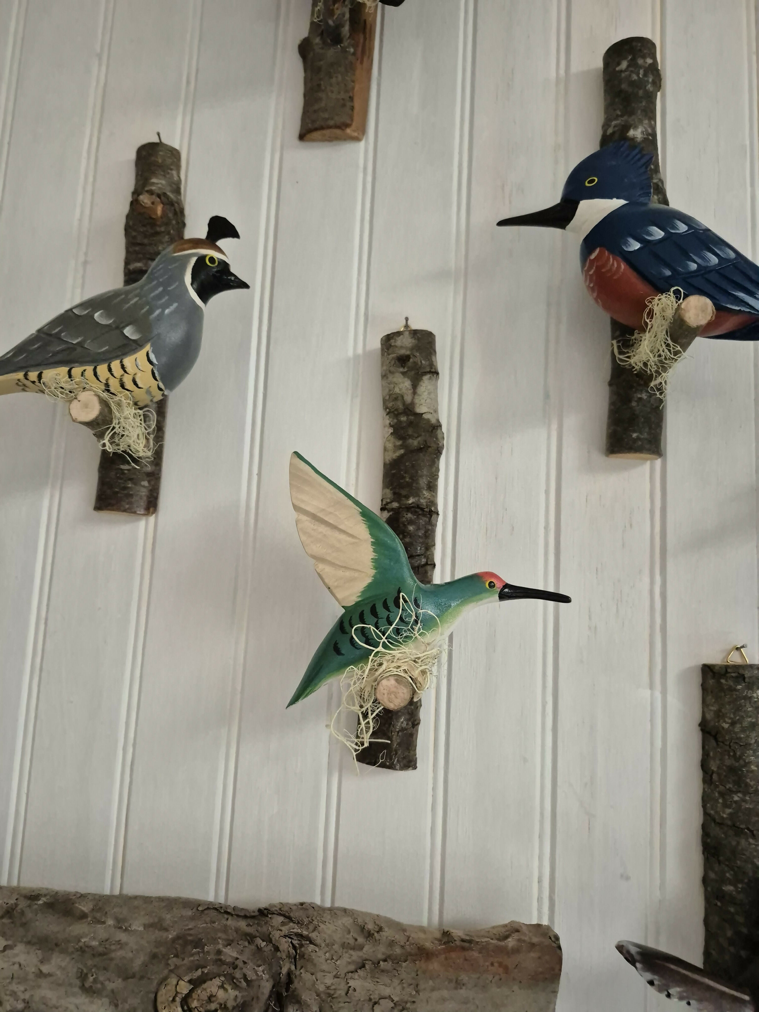 Pájaro tallado Colibrí verde