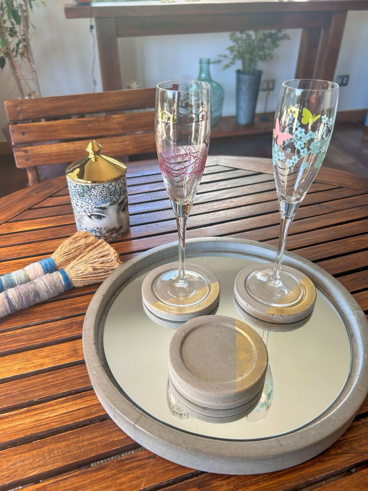 POSAVASOS HORMIGÓN ORO